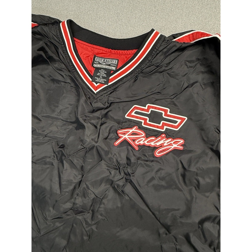 Chevrolet Racing Steve & Barry's Windbreaker Jacket XL Black Red Embroidered